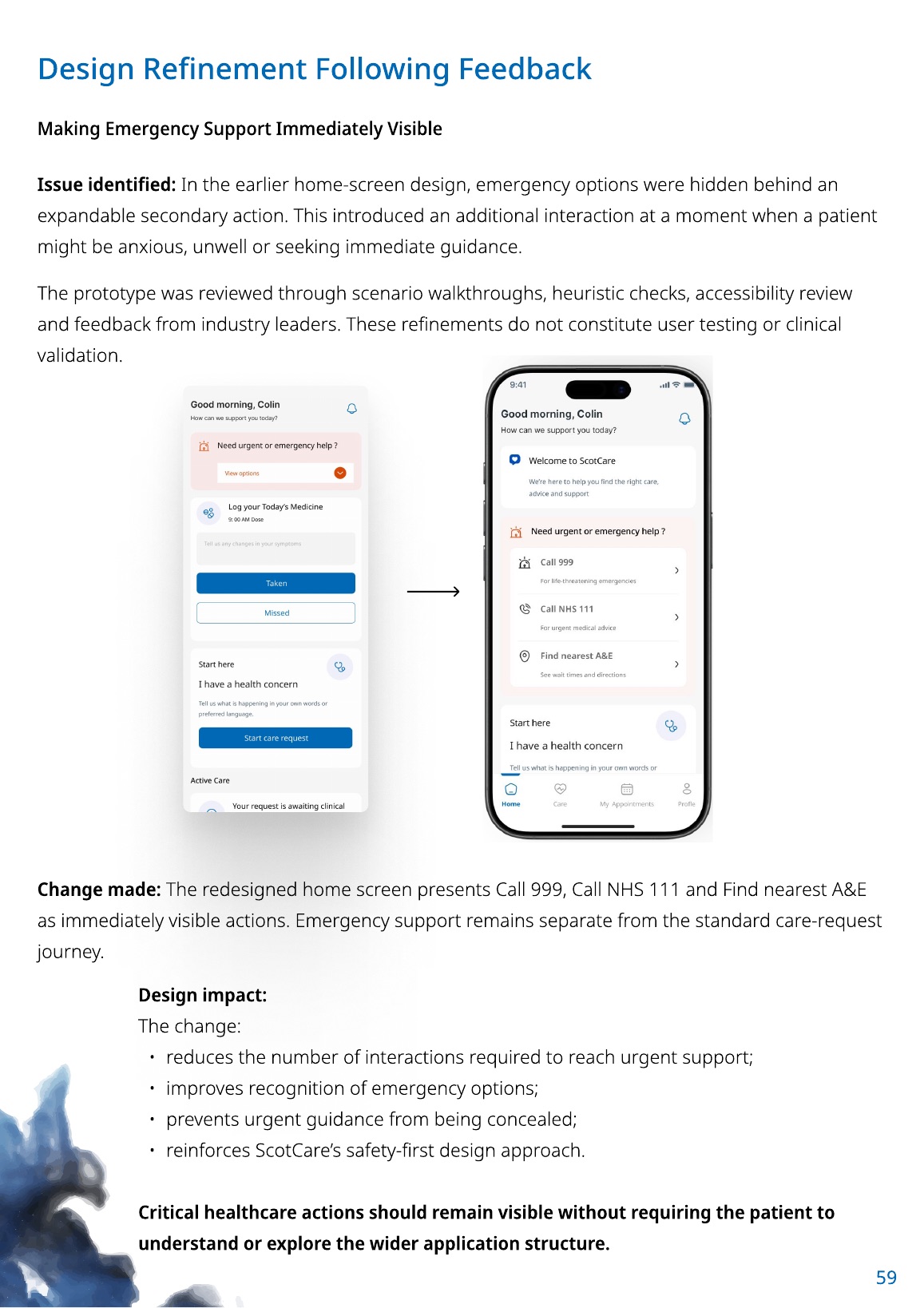 ScotCare emergency support design refinement