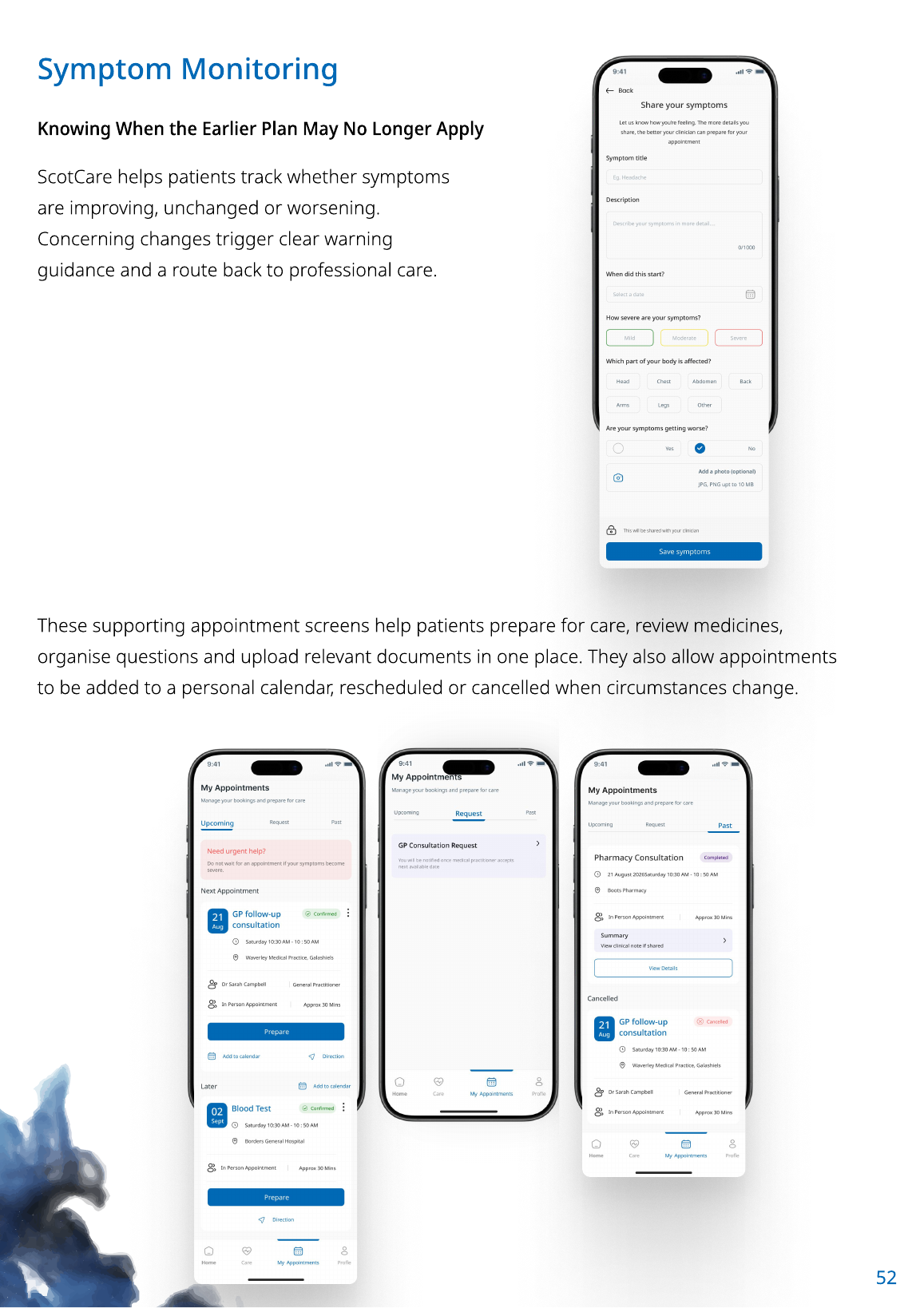 ScotCare symptom monitoring and follow-up
