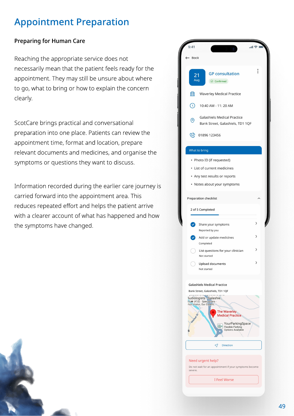 ScotCare appointment preparation experience