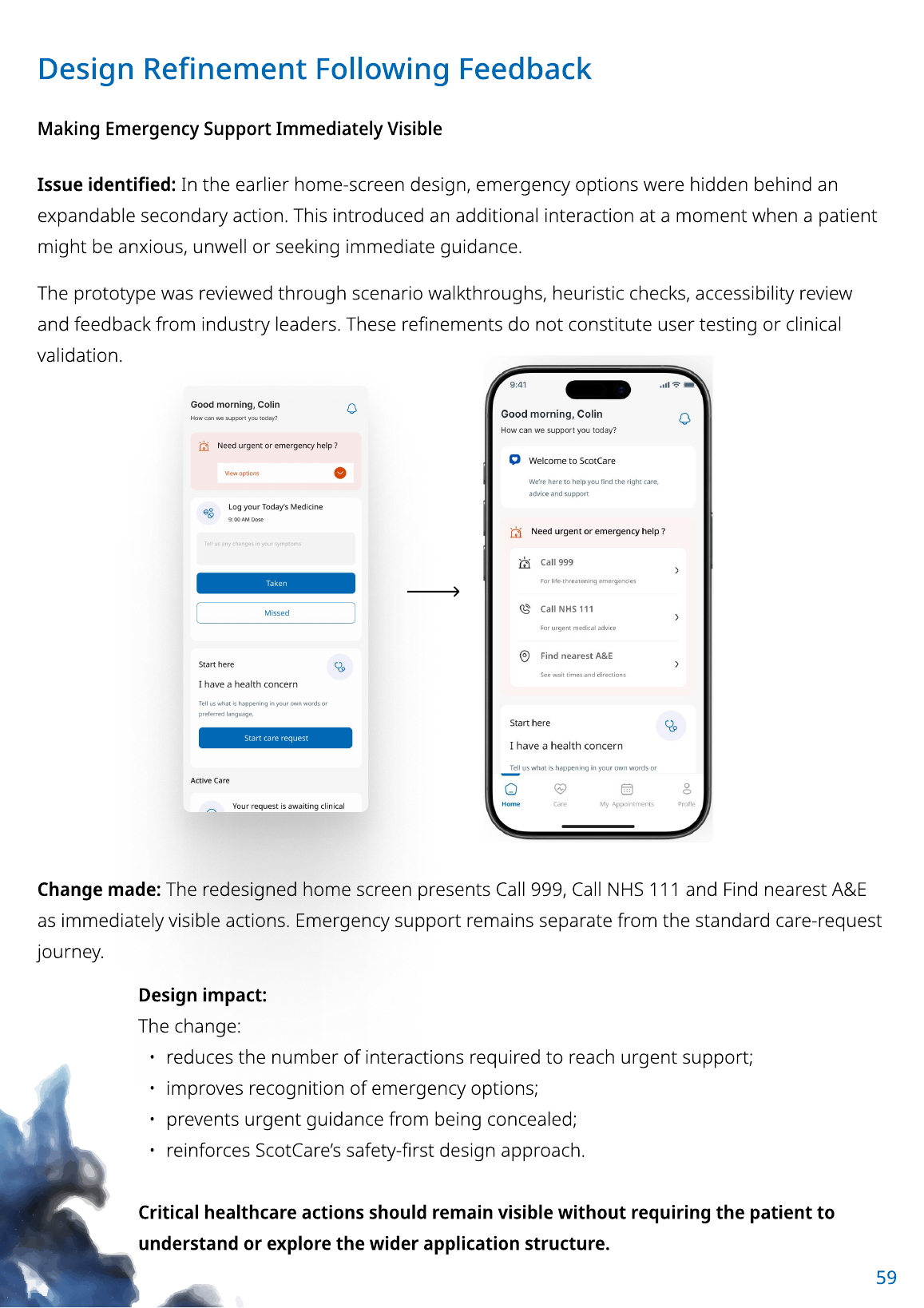 ScotCare emergency support design refinement